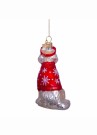 Vondels Julepynt glass blond golden Retriever m/rødt ski antrekk thumbnail