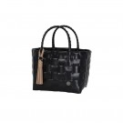 Mini Paris - Mini Shopper fat strap with contrast PU tassel-99 black thumbnail