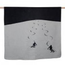SAVONA velour throw “skiers leaving tracks” charcole thumbnail