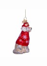 Vondels Julepynt glass blond golden Retriever m/rødt ski antrekk thumbnail