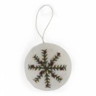 Christmas Bauble - White w/Embroidered Snowflake thumbnail