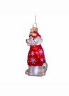 Vondels Julepynt glass blond golden Retriever m/rødt ski antrekk thumbnail