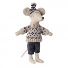 Vintermus med ski, Far - Blå thumbnail