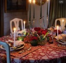 Linen Tablecloth - Indian Rose - Red - 150x350cm 3336 thumbnail