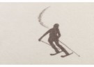 SAVONA velour throw “skiers leaving tracks” charcole thumbnail