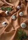 Christmas Bauble - White w/Embroidered Snowflake thumbnail