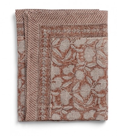 Linen Tablecloth Autumn Leaves - Spicy Red - 150x350cm 