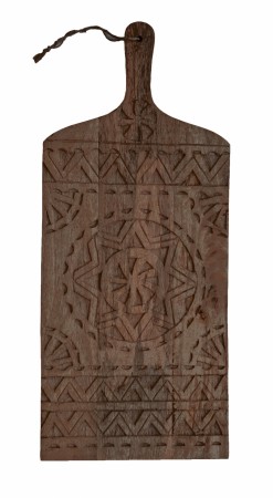 AuMaison trefjøl i mørkebrun mangotre med utskjæringer 60 x 24 cm