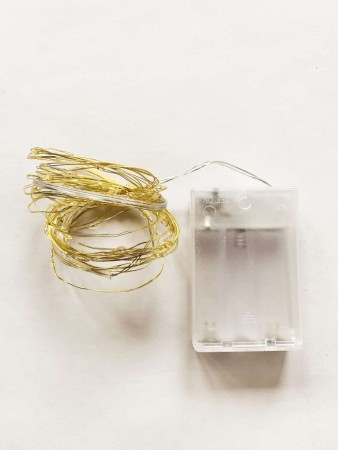 Lyskjede metall 5 m gull for batteri