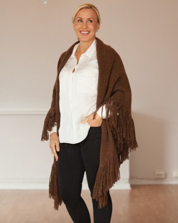 Dehn Design Daisy sjal skjokoladebrunt