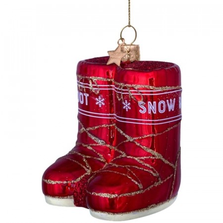 Julepynt Vondels Moonboots rød H7cm