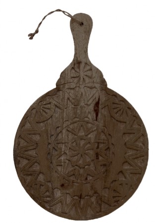 AuMaison trefjøl i mangotre med utskjæringer mørkebrun 30 x 46 cm