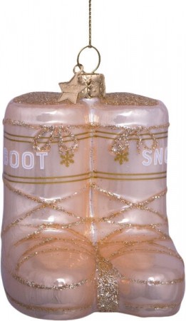 Vondels Julepynt GLASS CHAMPAGNEFARVET MOON BOOTS H7,5CM