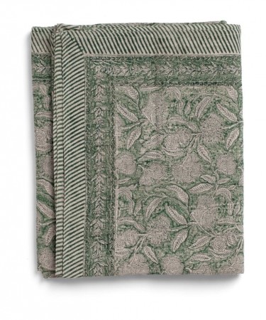 Linen Tablecloth - Autumn Leaves - Green - 170x270cm 1135