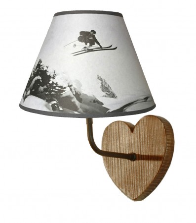 Franske vegglampe hjerte  u/ skjerm