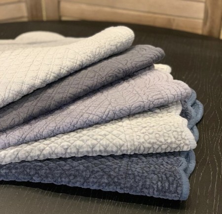 Bordbrikker i velour/fløyel fra Marinette  - Acier - blå antic
