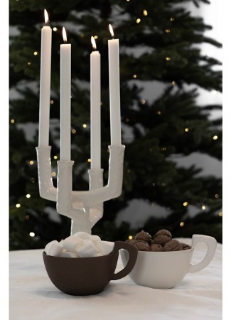 sögne lysestake 4 armet hvit