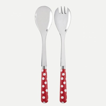 Salatbestikk  Paris White Dots Red 