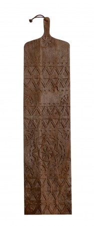 AuMaison trefjøl i mangotre med utskjæringer mørkebrun 90 x 21 cm