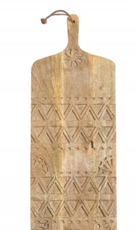 AuMaison trefjøl i lyst tre mangotre med utskjæringer 90x121 cm-utsolgt