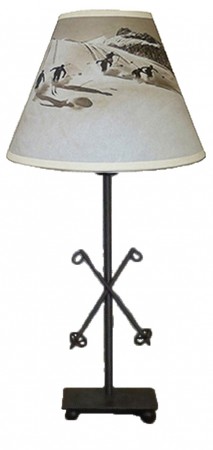 Franske bordlampe u/ skjerm m/ staver