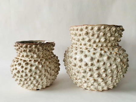 Keramikk Vase Dott L D 28 Cm Hvit