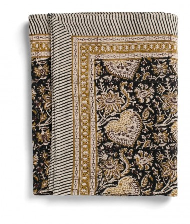 Linen Tablecloth - Oriental - Black - 150x230 cm -3055