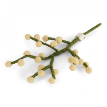 Mini Branch w/Dusty Light Yellow Berries , 19 cm 