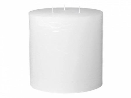 Cozy Living rustikk stearinlys 15x15 cm m/ 3 veker- White