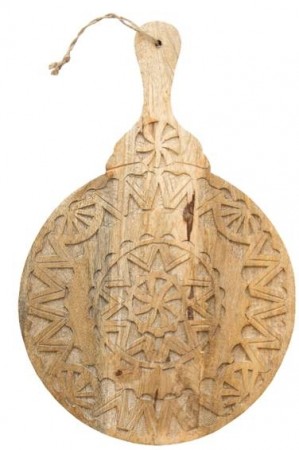AuMaison trefjøl i lyst mangotre med utskjæringer 30 x 46 cm