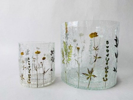 Lysglass klar blomstereng 9x10 cm