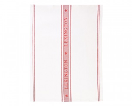 Lexington Icons Cotton Jacquard Star Kitchen Towel, White/Red