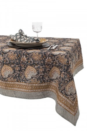 Linen Tablecloth - Oriental - Navy Blue - 150x350cm 1114