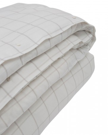 Hotel light flannel white/lt beige duvet