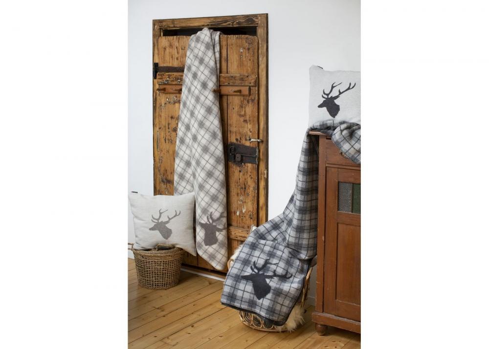 Savona Fleeceteppe Hjort Grå