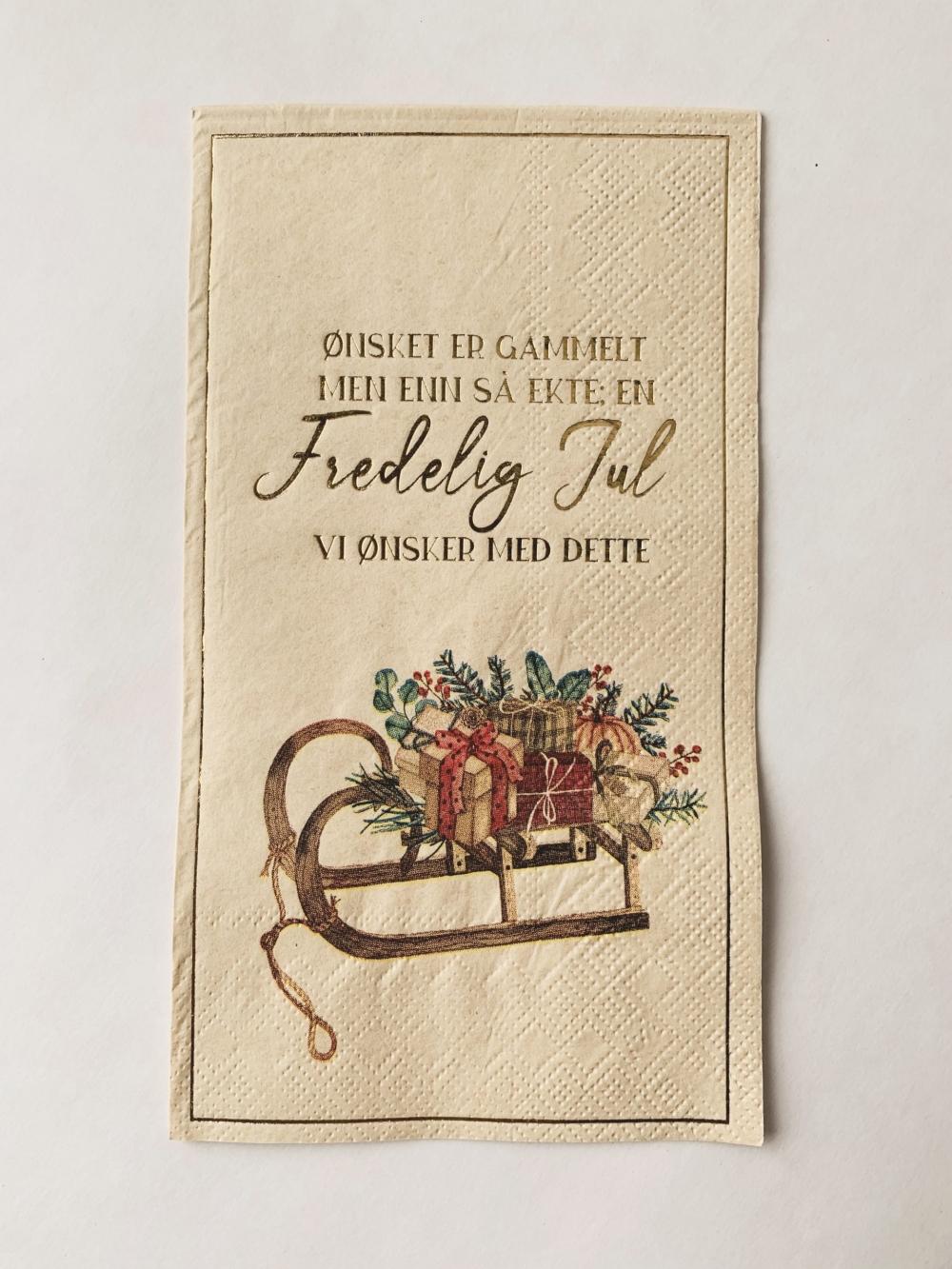 Serviett Fredelig Jul  33×44 Cm
