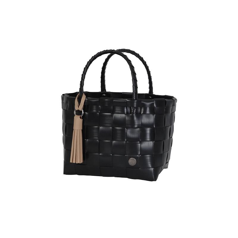 Handed By Mini Paris - Mini Shopper fat strap with contrast PU tassel-99 black