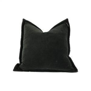 Fløyels Putetrekk fra Lama  m/paddet kant mørk  grønn