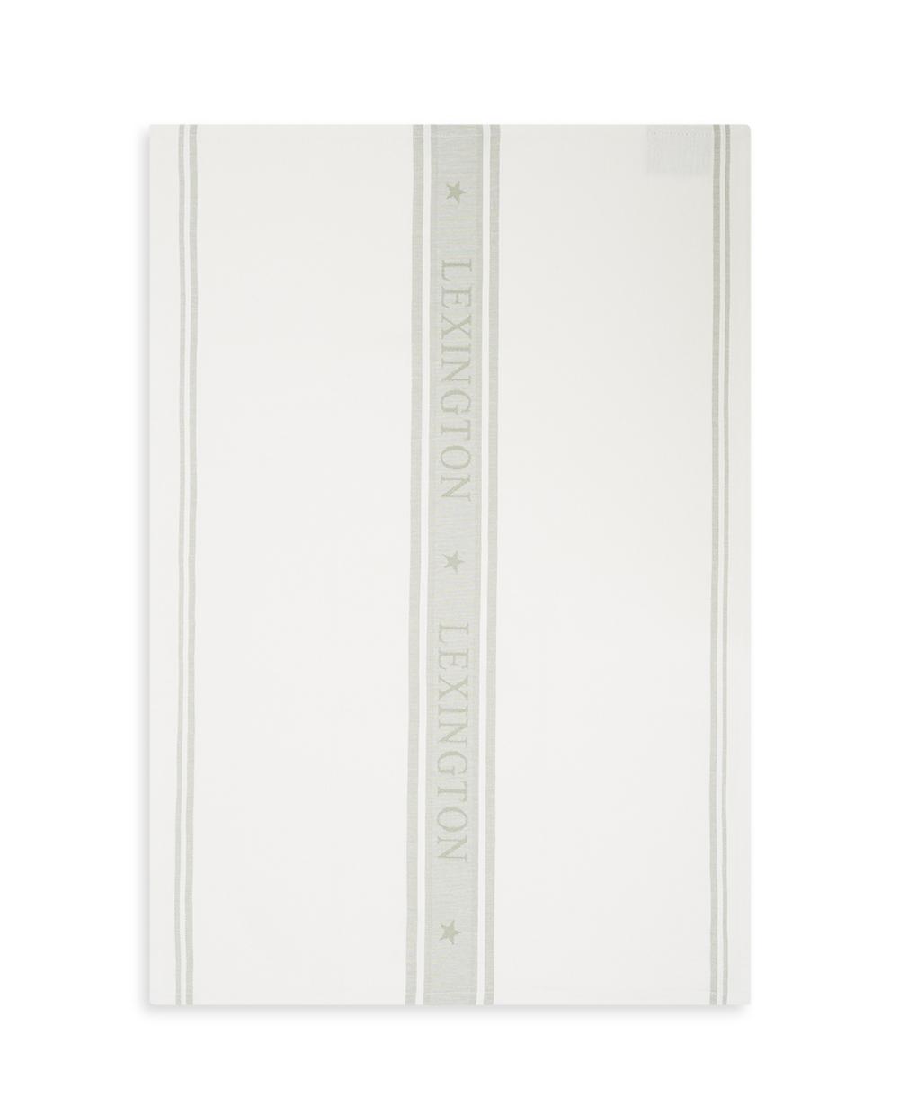 Lexington Icons Cotton Jacquard Star Kitchen Towel, White/Sage Green