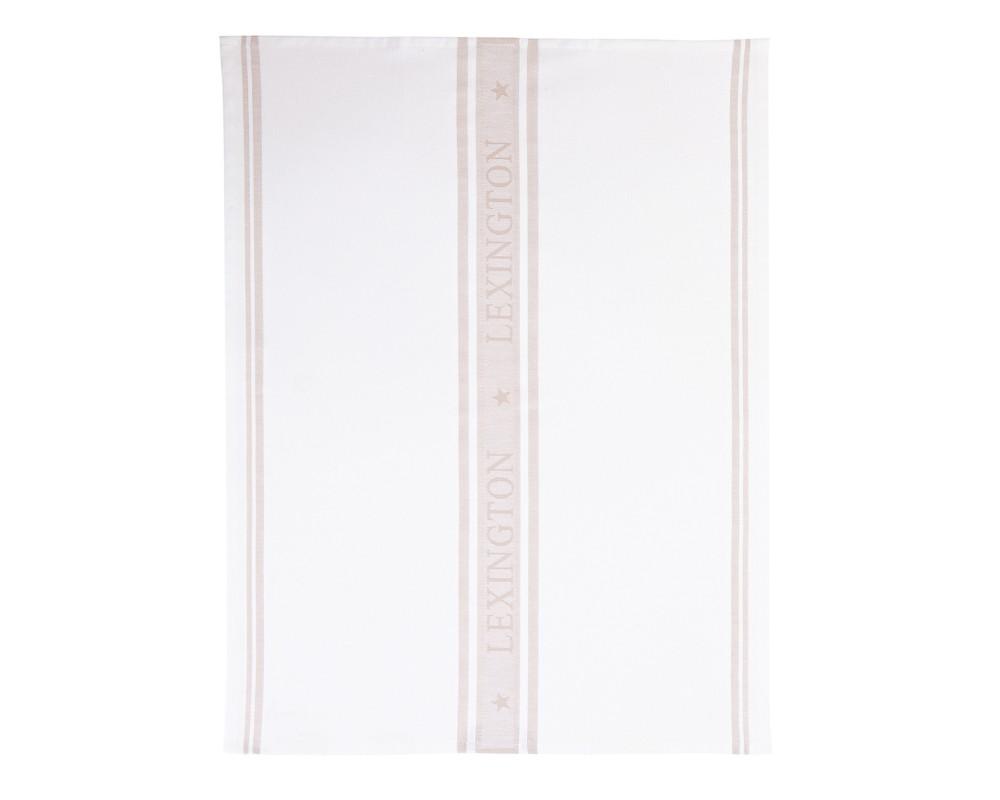 Lexington Icons Cotton Jacquard Star Kitchen Towel, White/Beige