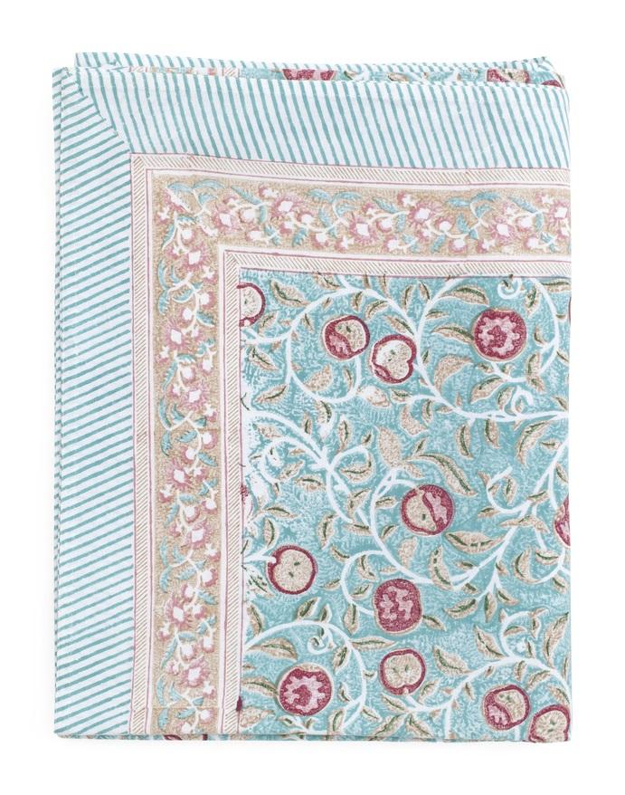 Chamois tablecloth - Apple - Turquoise - 150x350cm 3823