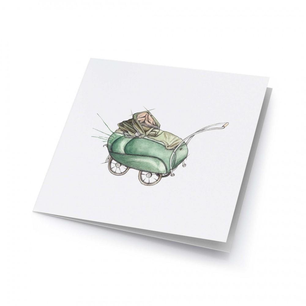 Kunstkort   "BARNEVOGN"   16 cm