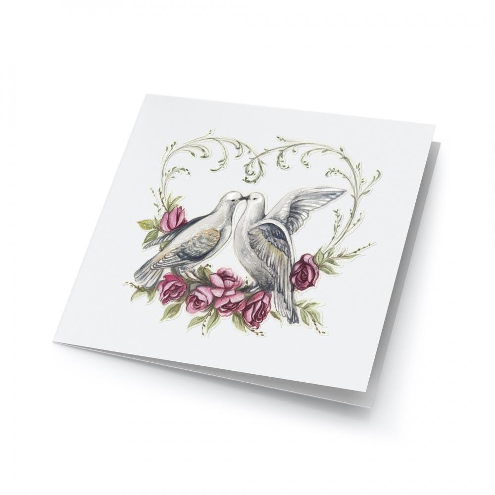 Kunstkort    "TURTELDUER" 16 cm