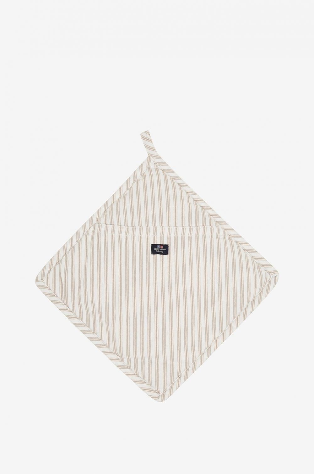 Lexington Gryteklut Icons Cotton Herringbone Striped Potholder beige/hvit