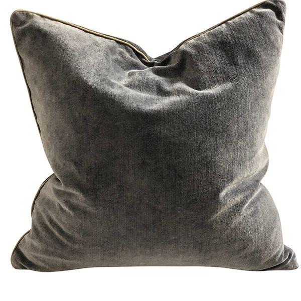 Mille Moi fløyelsputetrekk matt fløyel mud 50x50 antacite